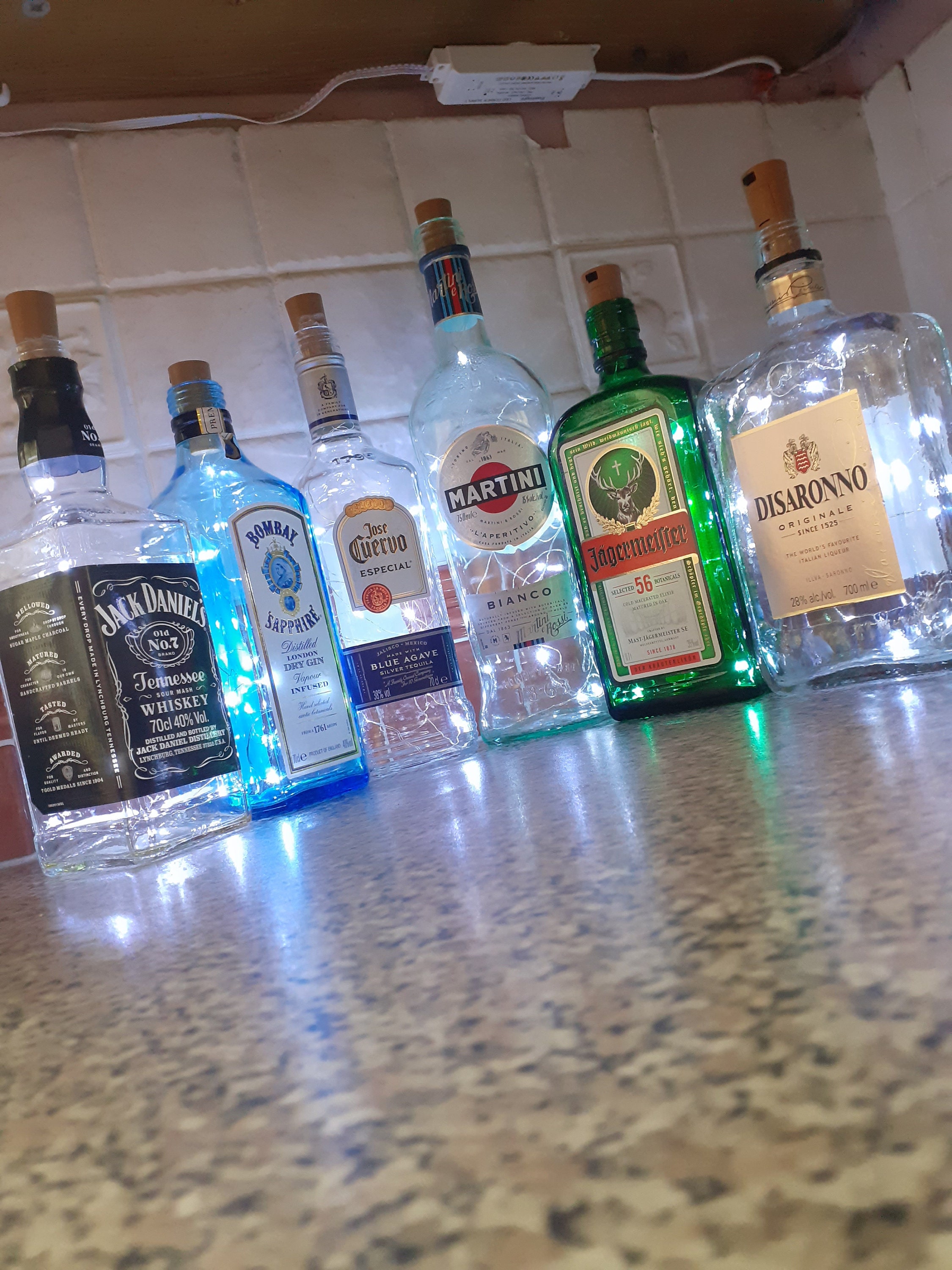 Spirit Bottle with LED Lights Etsy