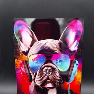 Placa decorativa de aluminio con forma de bulldog francés