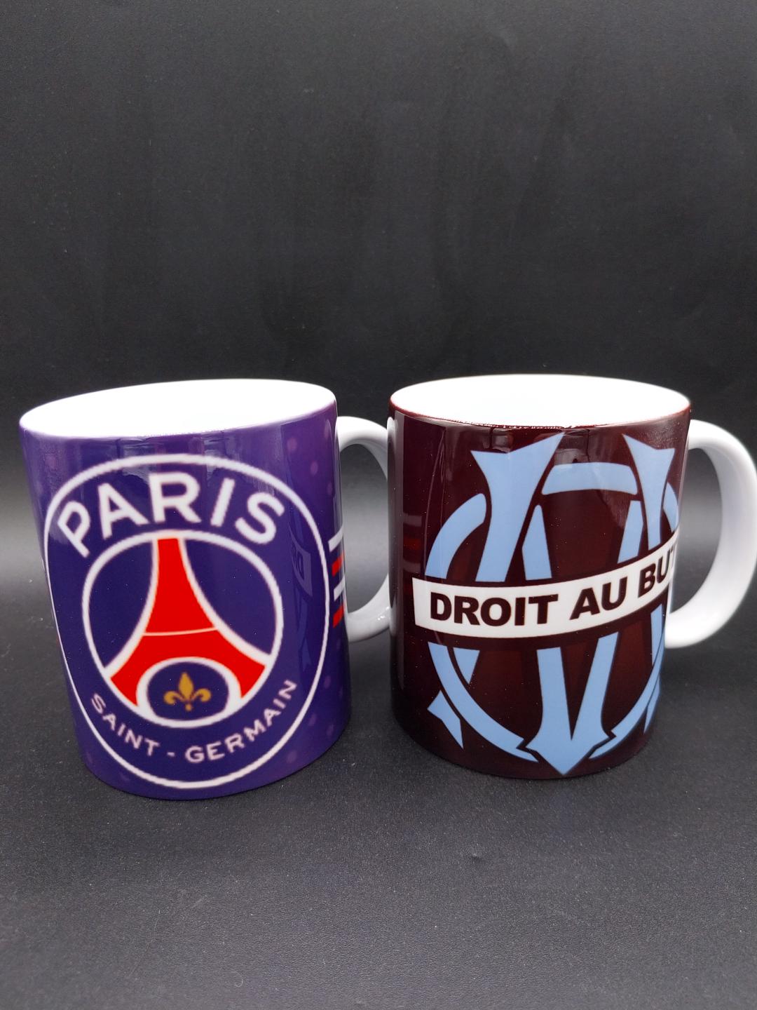 Mugs OM Olympique de Marseille, PSG Paris Saint Germain, cup, football