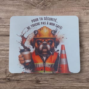 Tapis de souris humour café chien