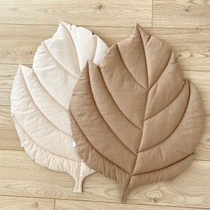 Große Blattmatte, Blattspielmatte, Baumwollblattmatte, Blattkinderdecke, Bodenmatte Baby, Kinderzimmerteppich, botanische Dekoration fürs Kinderzimmer, Blätterteppich