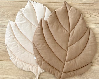 Tapis à grandes feuilles, tapis de jeu à feuilles, tapis à feuilles de coton, tapis pour chambre de bébé, tapis de sol pour bébé, tapis pour chambre d'enfant, décoration botanique pour chambre de bébé, tapis à feuilles