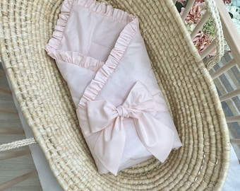 Newborn Baby Envelope Blanket, Cotton Baby Envelope Blanket, Pink Cotton Blanket, Newborn Baby Blanket, Baby blanket envelope 2in1
