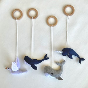 Ocean Baby Play Gym Toy Set | Sea Creatures Baby Gym Hanging Toys | Baby Shower Gift | Blue Whale | Gift for Baby Boy | Felt Baby Toys