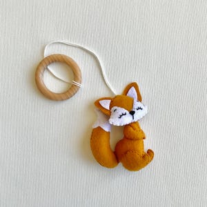 Fox Baby Play Gym Toys | Baby Gym Hanging Toys | Sleepy Fox | Gift for Baby Shower | Gift for Baby Boy | Woodland Animals | Felt Baby Toy