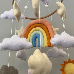 Sunshine Baby Mobile | Felt Crib Mobile | Nursery Decor | Rainbow Crib Mobile | Unisex Baby Mobile | Baby Shower Gift | Gift for Baby Girl