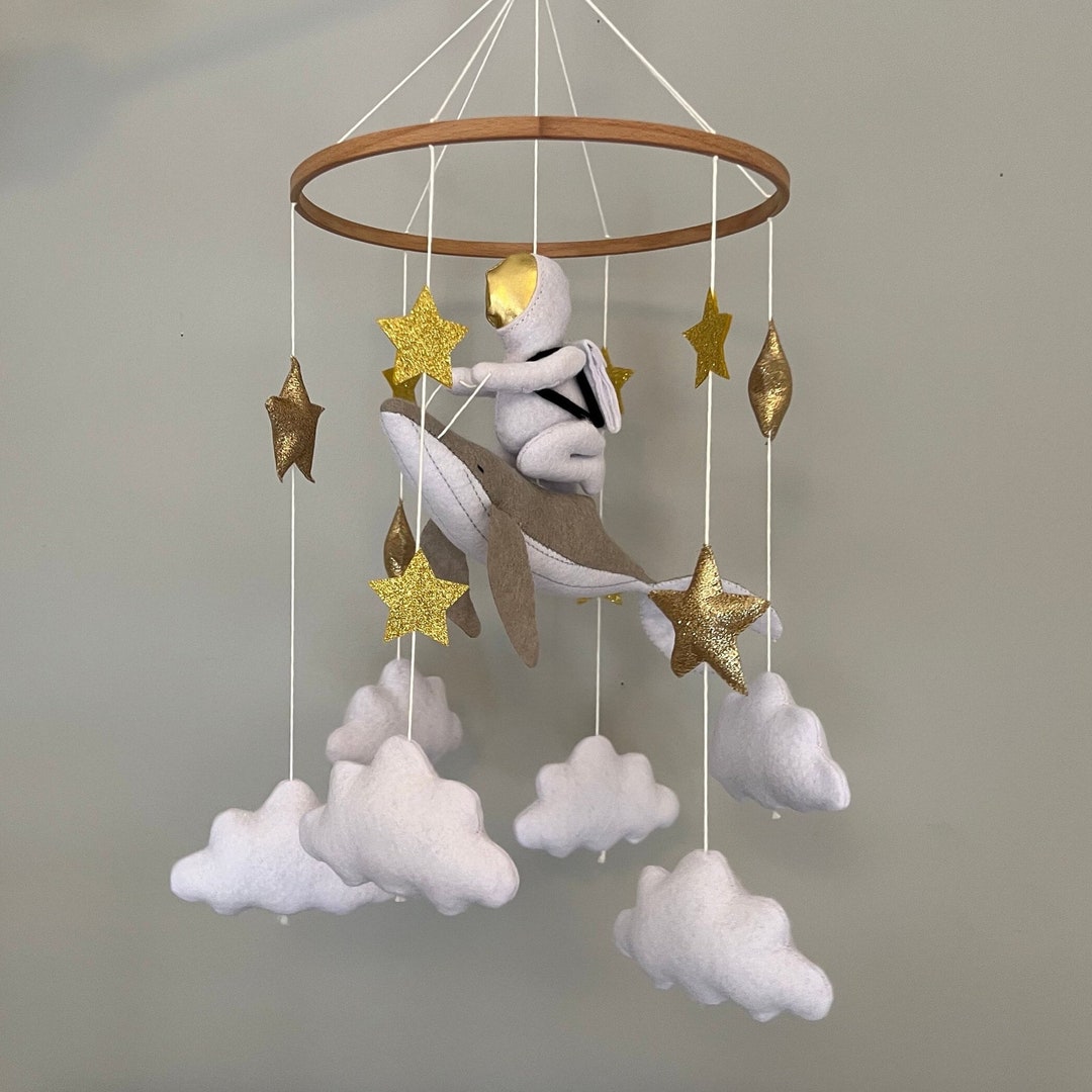 Space Baby Mobile Felt Crib Mobile Nursery Decor Whale Etsy