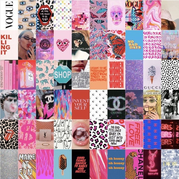Pink Vogue Designer Aesthetic Wall Collage Kit Etsy
