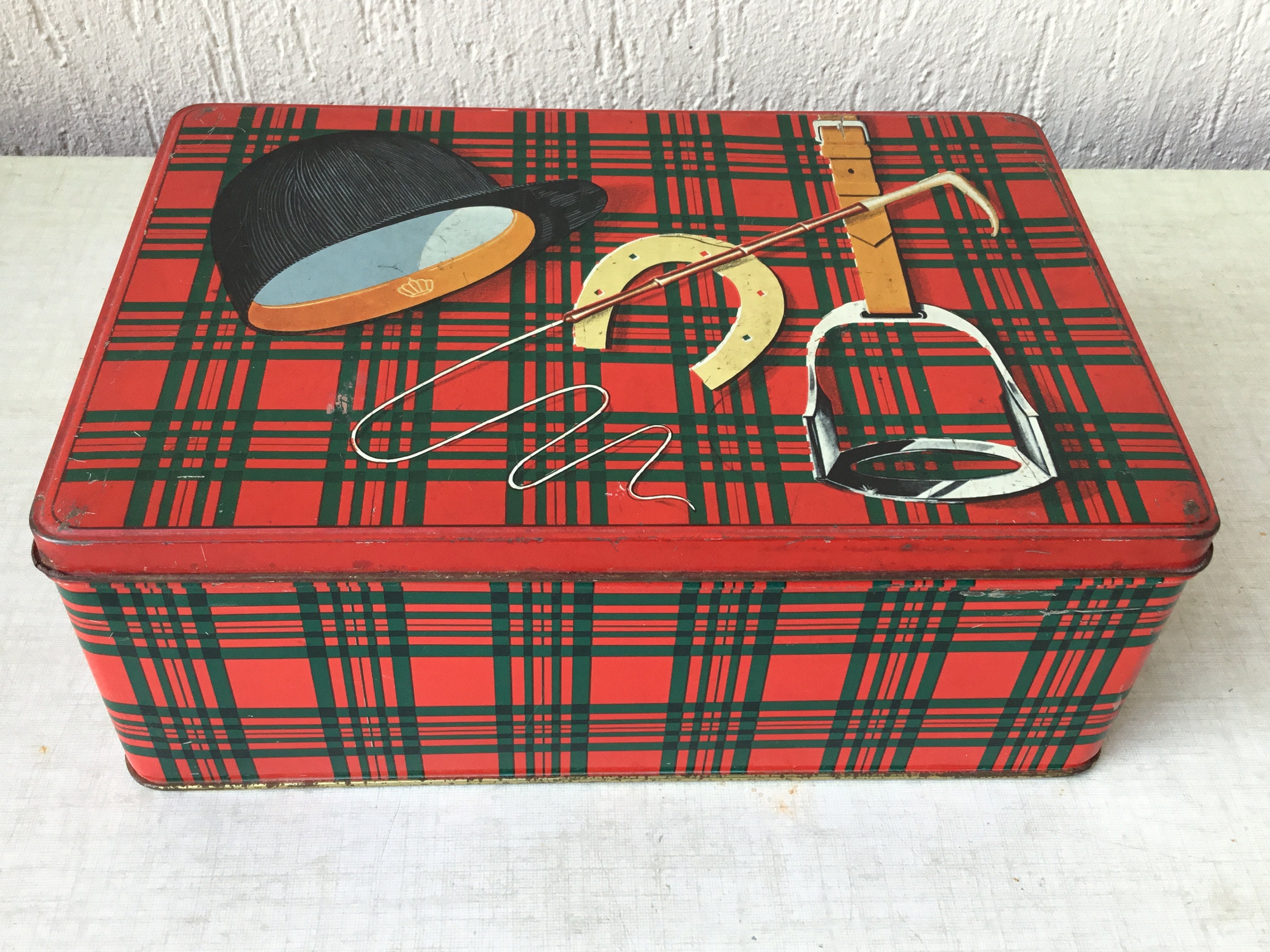 Van Melle Holland Ancienne Boîte à Biscuits Thème Équitation