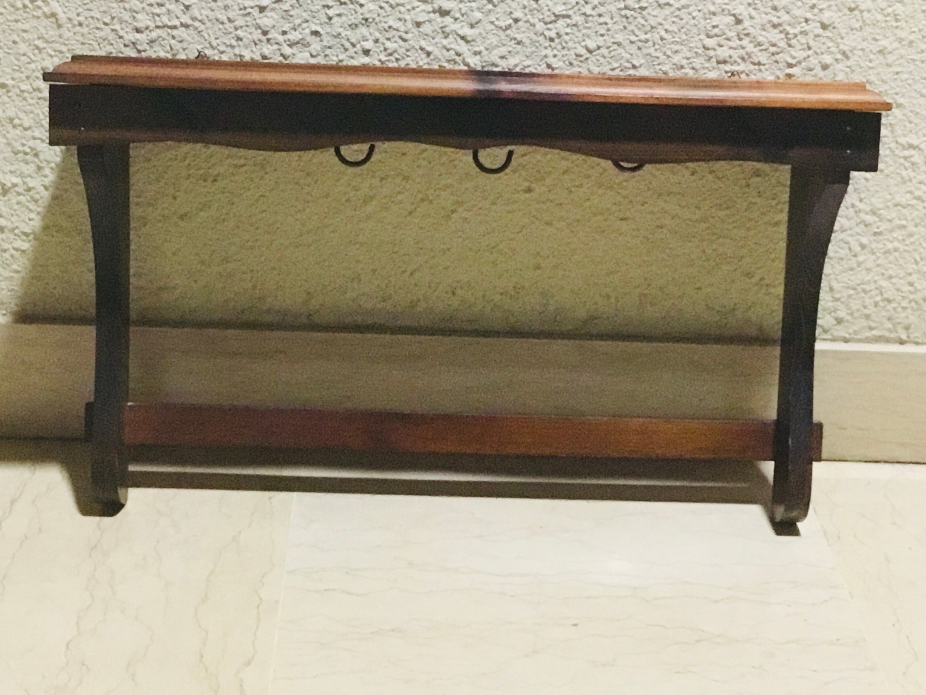 Étagère Murale en Bois, 5 Crochets Pour Pendre Des Ustensiles