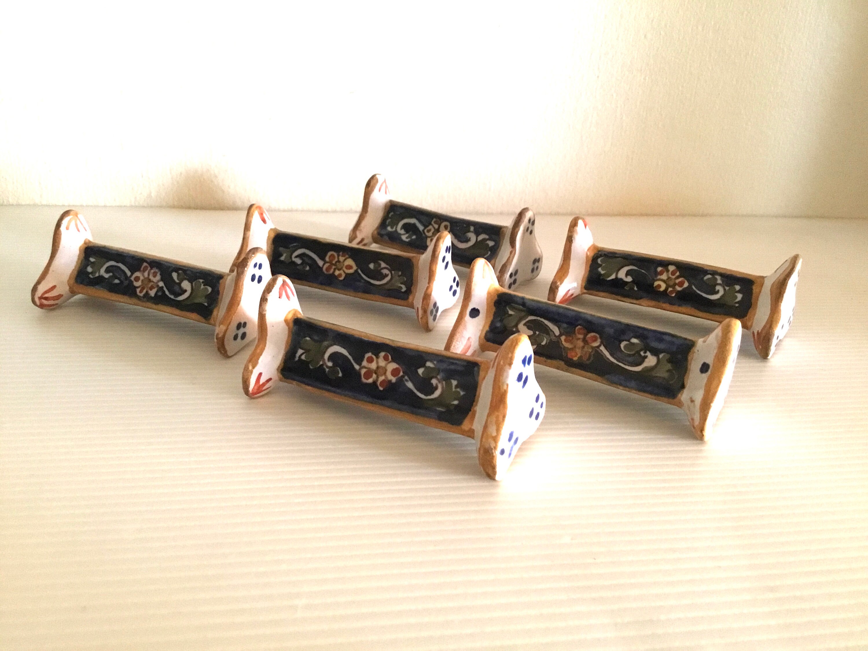 10 Porte Couteau Repose Couteau En Ceramique Émaillée Vintage | eBay