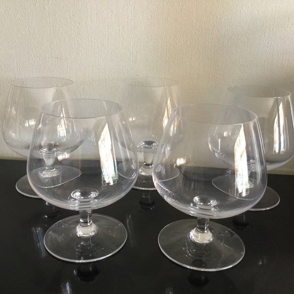 5 grands verres ballon à digestif en cristal