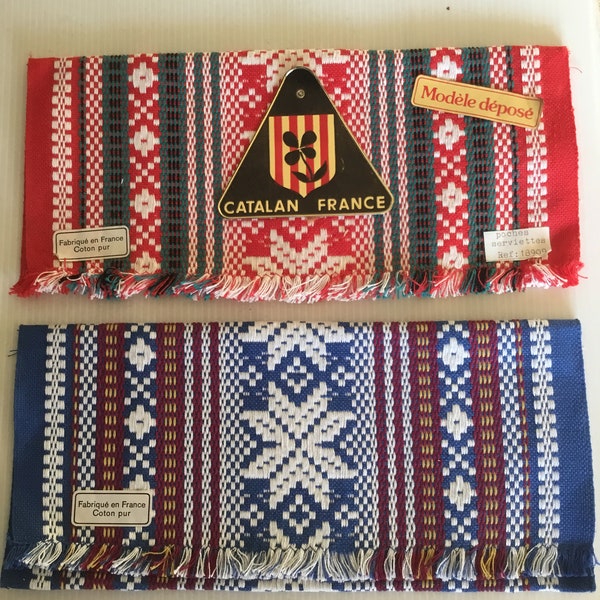 2 poches à serviettes neuves Catalan France en coton