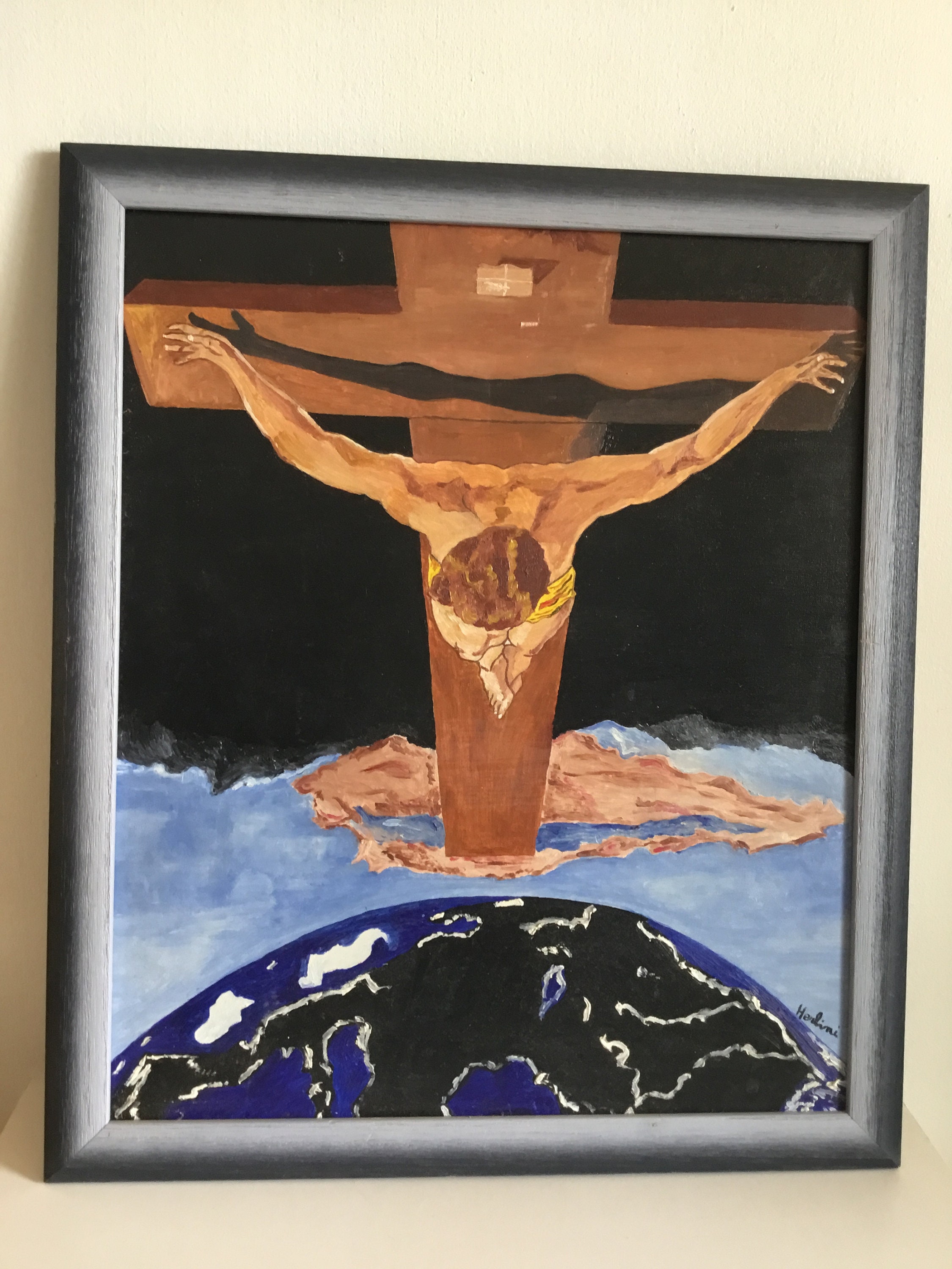 Tableau Représentant Le Christ Au Dessus de La Terre