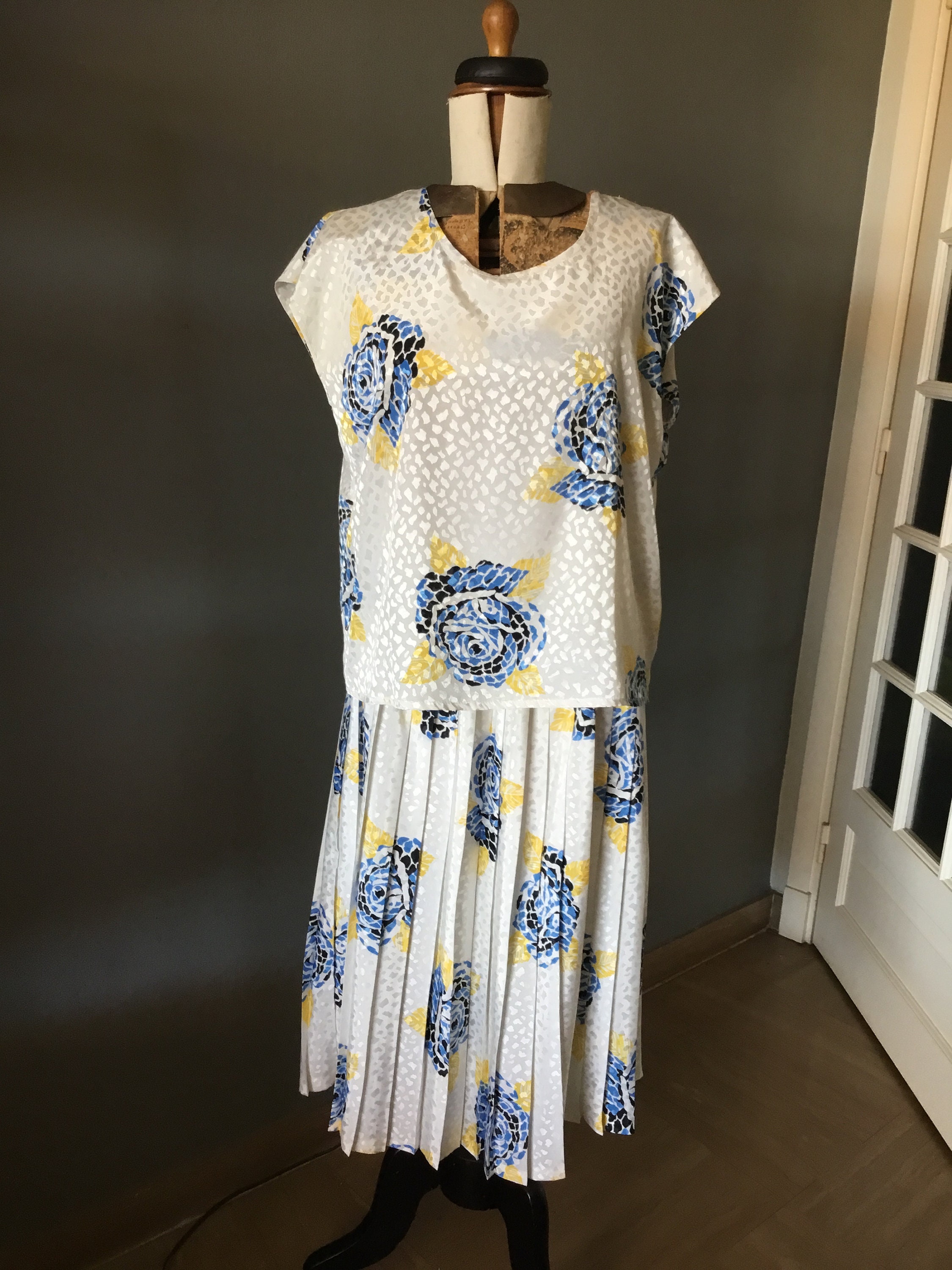Ensemble jupe plissee et haut assorti taille 38 Etsy France