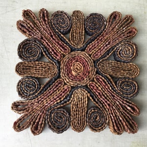 Vintage woven straw trivet