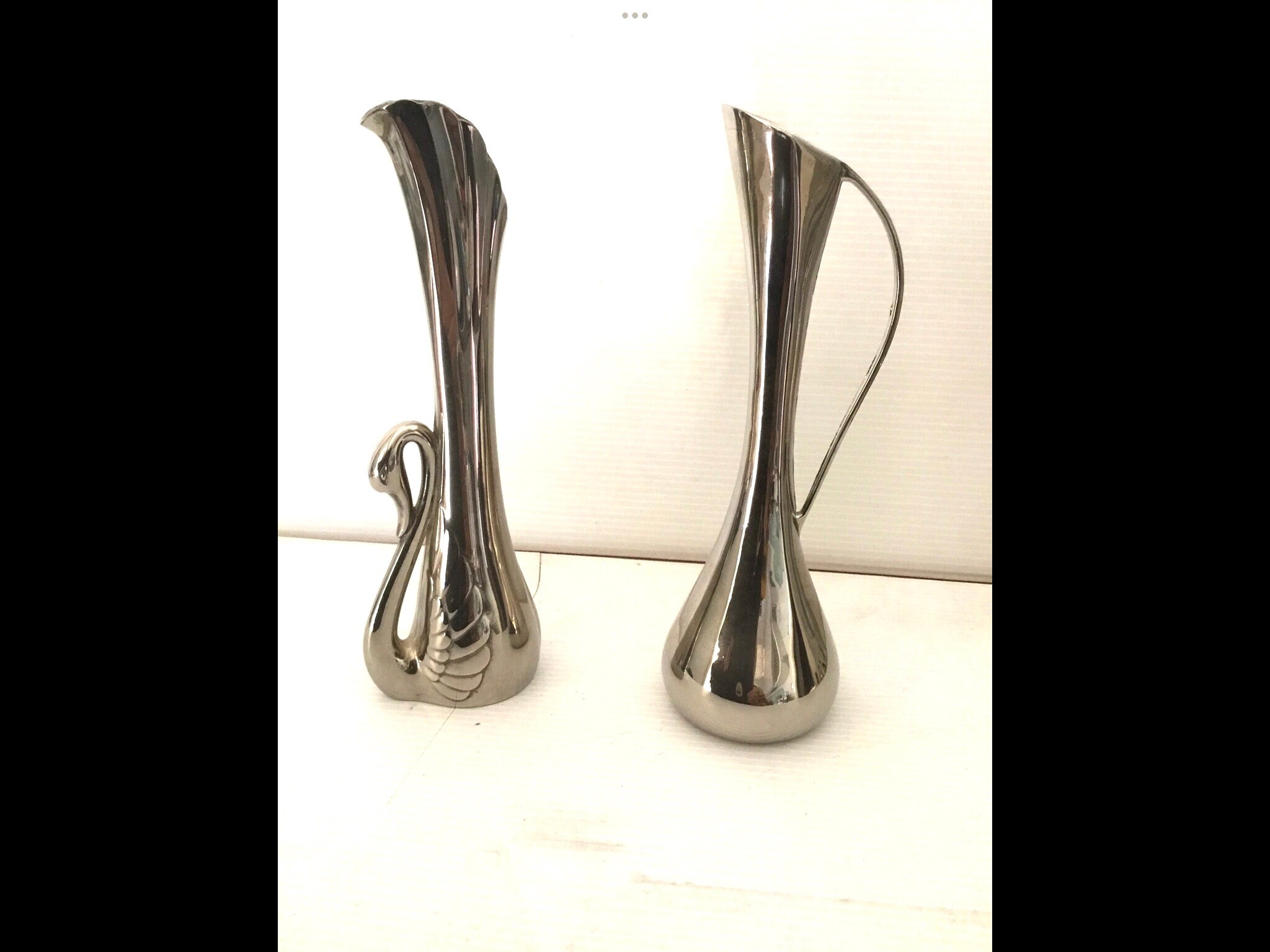 2 Soliflores en Métal Argenté