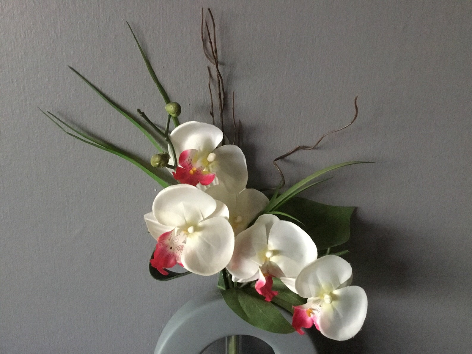 Ceramic Vase With Synthetic Orchid Etsy UK
