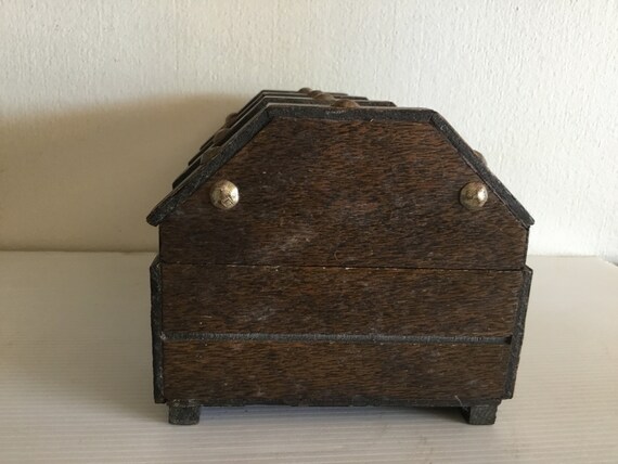 Coffre à Bijoux Ancien - Bois Et Laiton - Rare, Vintage, Très Bon état