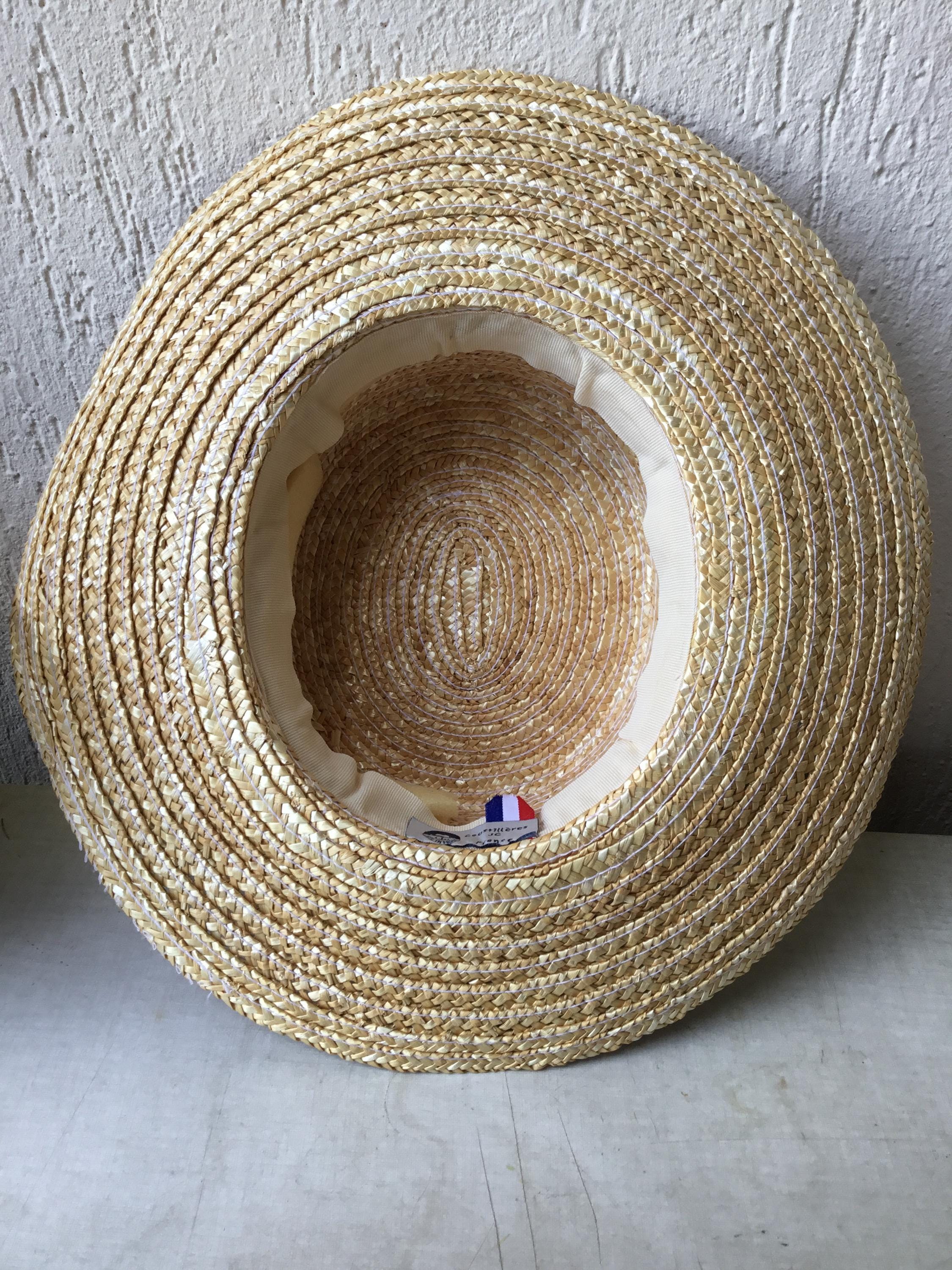 Coustilleres JC milliner handmade in France  Sun Hat w/ Olive Ribbon  like new Milliners Program Application | Kentucky Derby Museum main image 4