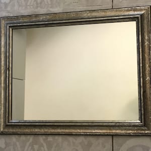 Marble effect wooden mirror