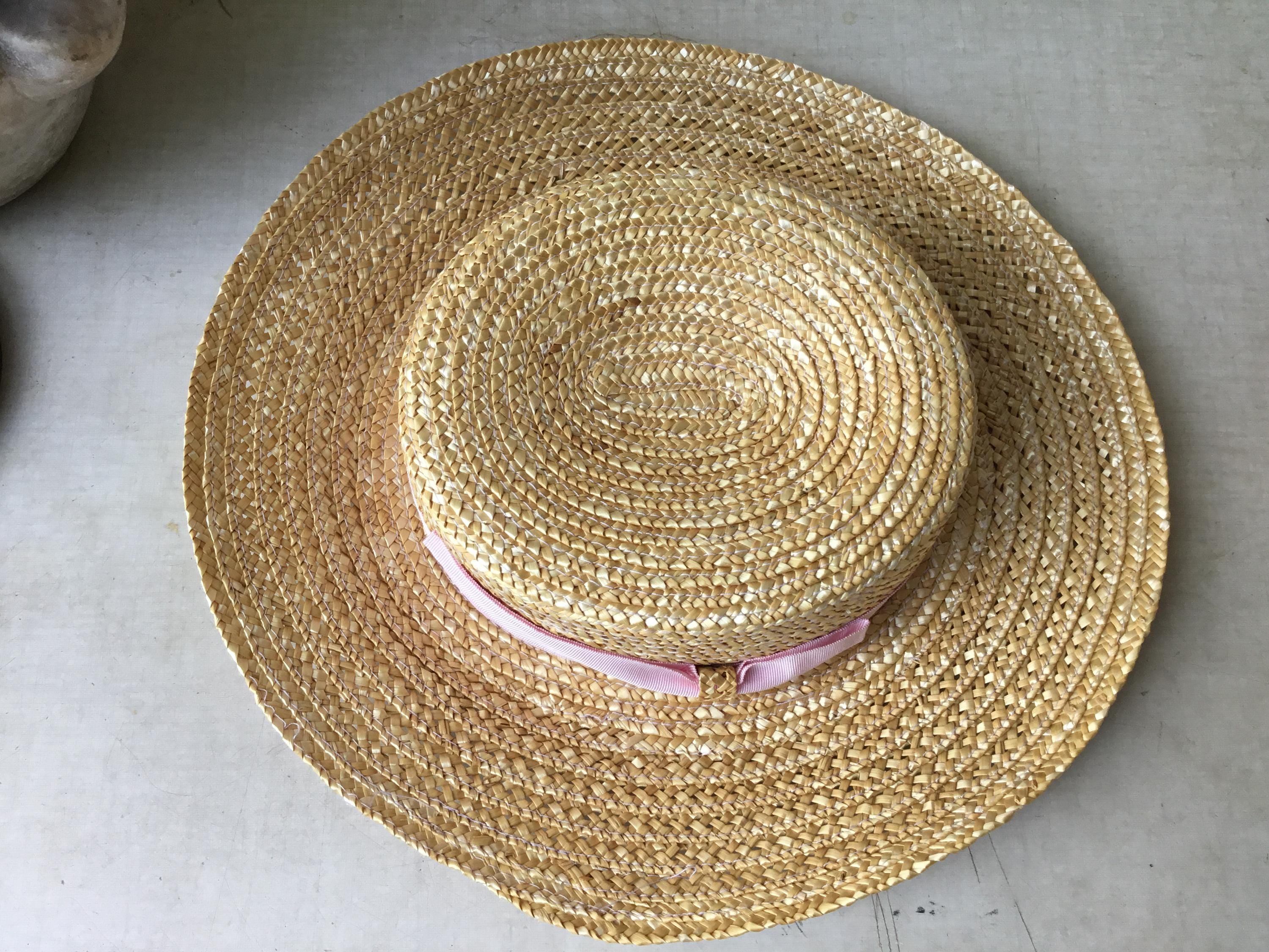 Coustillères France Straw Hat, Pink Bow - Etsy display picture 1