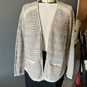 Gilet in lino ecru e grigio Gérard Darel taglia 42
