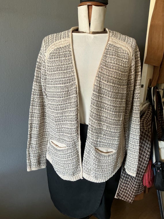 Gérard Darel ecru and gray linen vest size 42