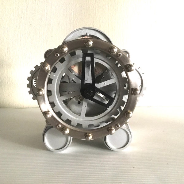 Horloge réveil à engrenages mobiles