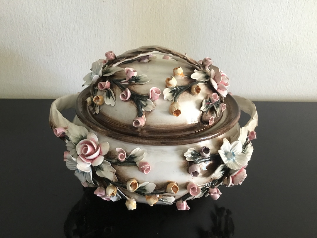 Ceramic Candy Box Signed 19th Century - Etsy