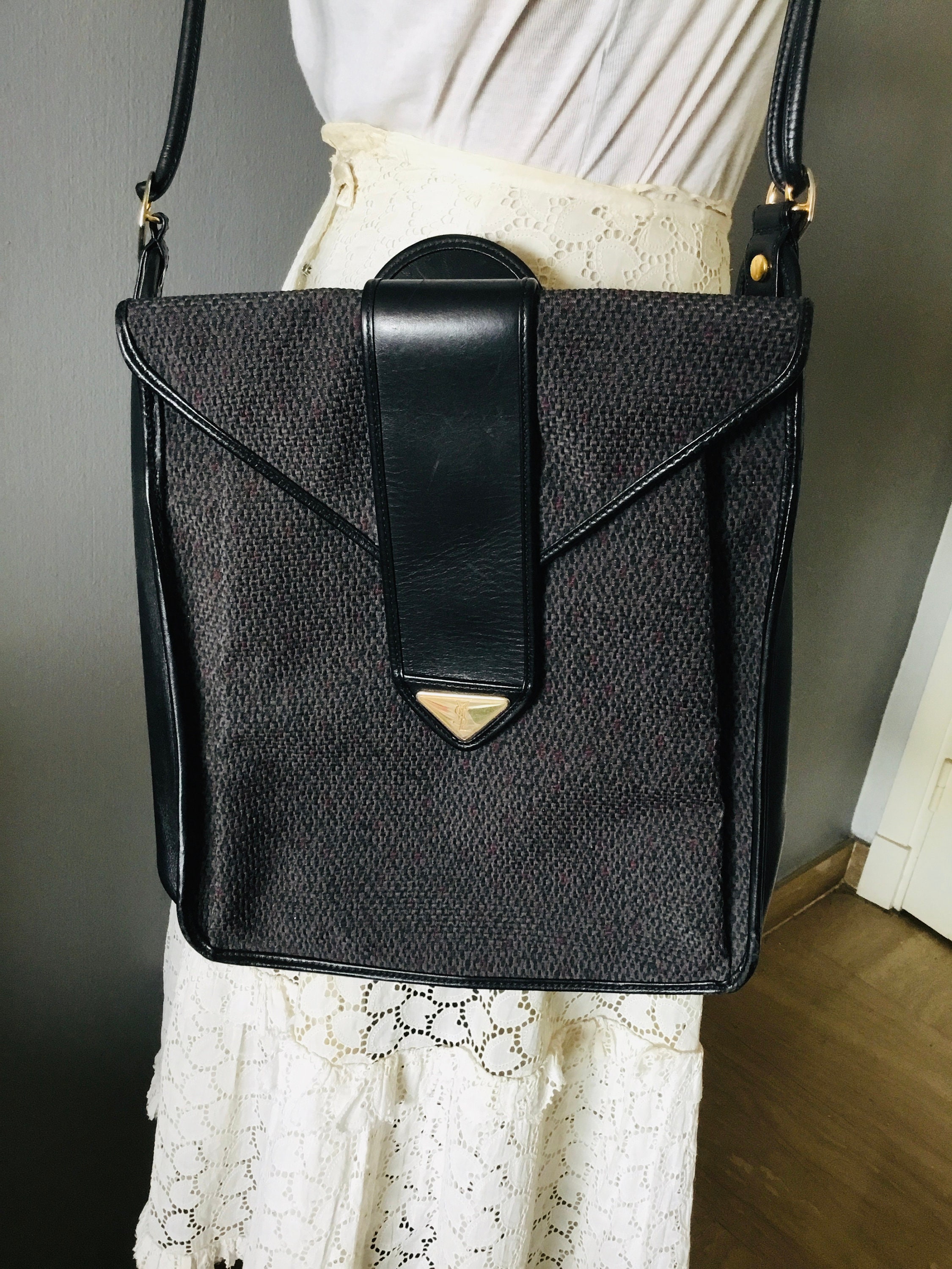 Vintage Black Yves Saint Laurent Shoulder Bag Vintage Black Yves Saint Laurent Shoulder Bag