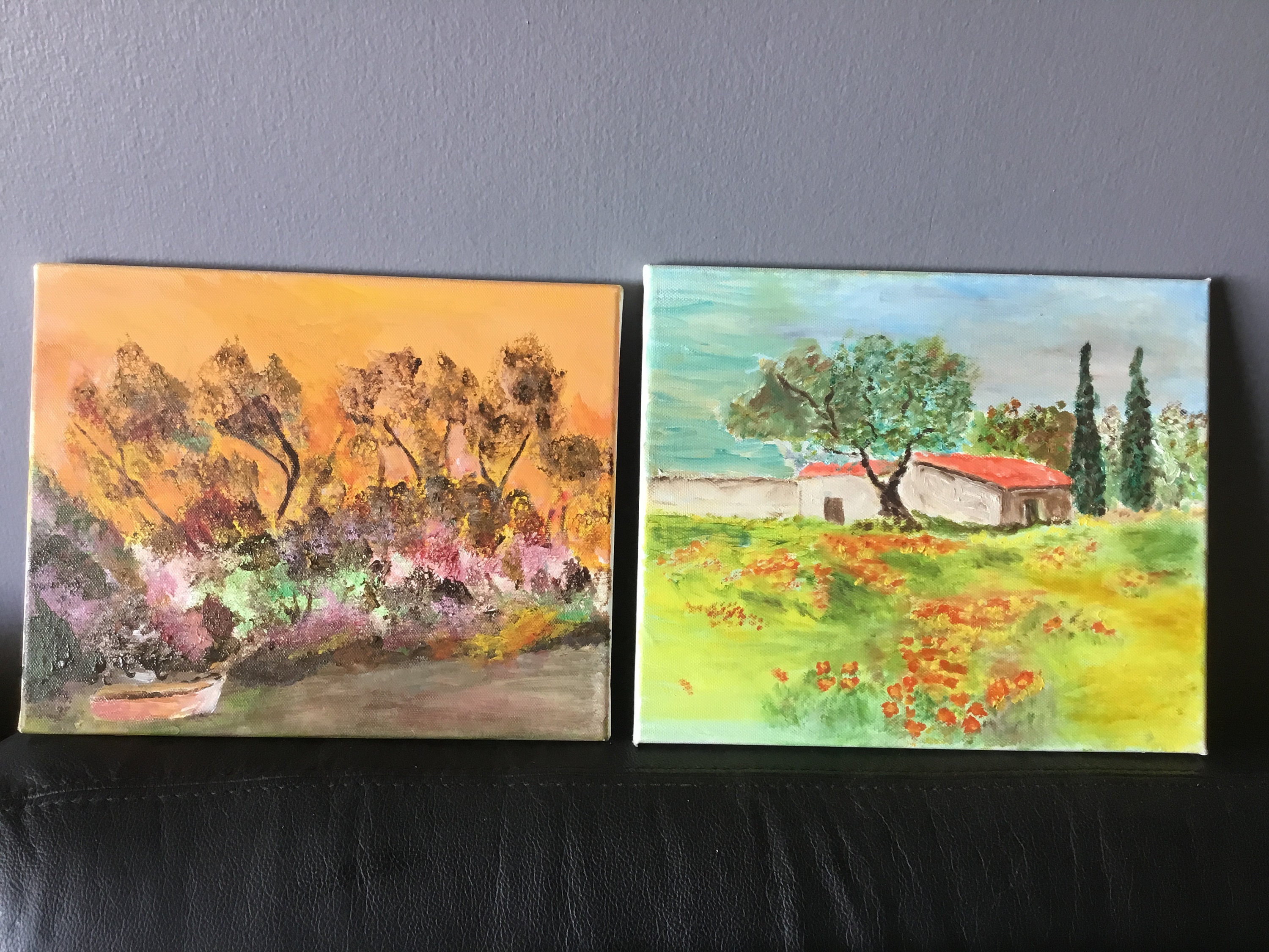 2 Tableaux à L'huile avec Paysages