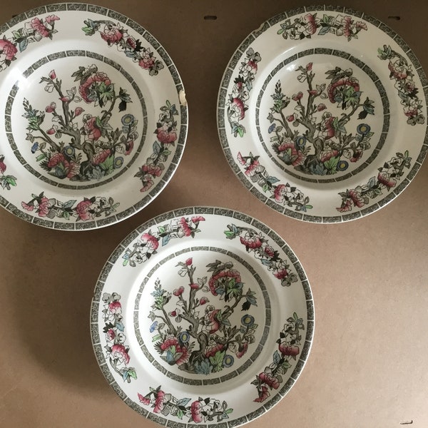 3 assiettes creuses « Indian Tree » Johnson Bros England