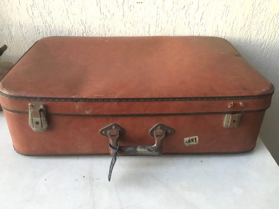Vintage des années 1960, petite valise marron, rangement