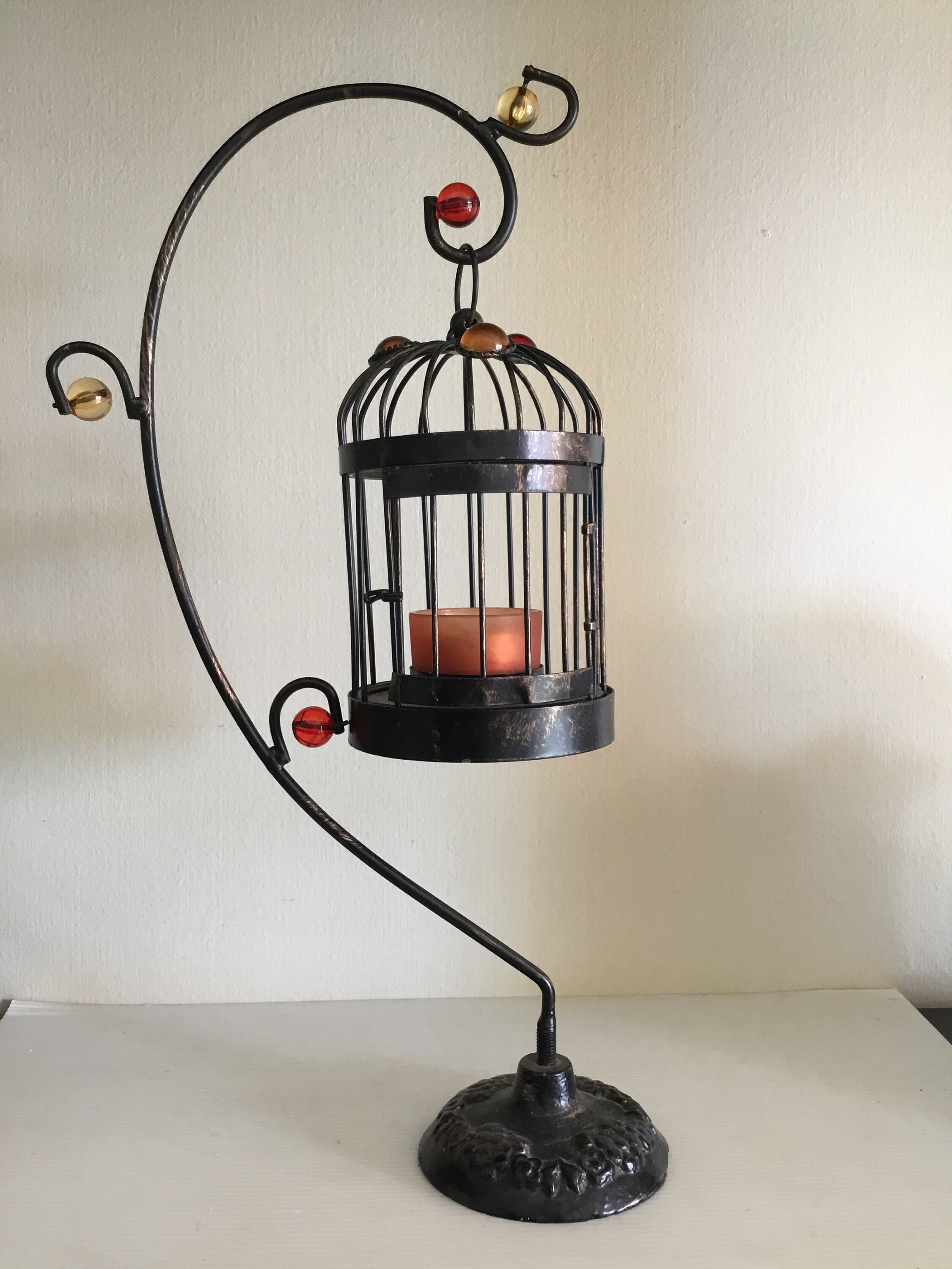 Set Di 6 Portacandele In Metallo A Forma Di Gabbia Per Uccelli – Lanterne Pendenti O Da Tavolo, Alte 14 Cm, Design Vintage Per Interni Ed Esterni, Nero