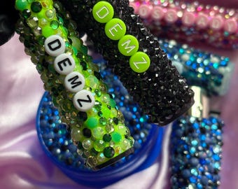 GREEN Rhinestone Lighter Personalised Name | Glitter Lighter | Cute Smoking Accessories | Gift for Her | Bling Lighter | Stoner Gift