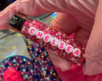 Custom Rhinestone Lighter Personalised Name | Glitter Lighter | Cute Smoking Accessories | Gift for Her | Bling Lighter | Stoner Gift