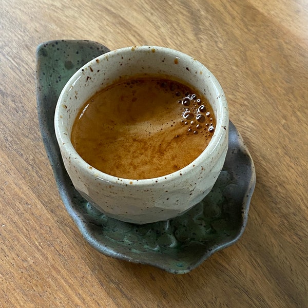 Handmade ceramic tea or espresso cups - one of a kind - 100 ml - 3.5 oz