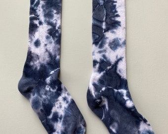 Blue and White Tie Dyed Socks