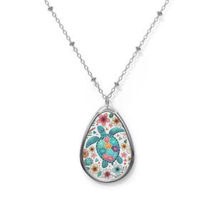 Bunte Schildkröten-Anhänger-Halskette | Boho Schmuck, Beach Vibes, Natur Geschenk, Ocean Lover Accessoire, einzigartiger Anhänger