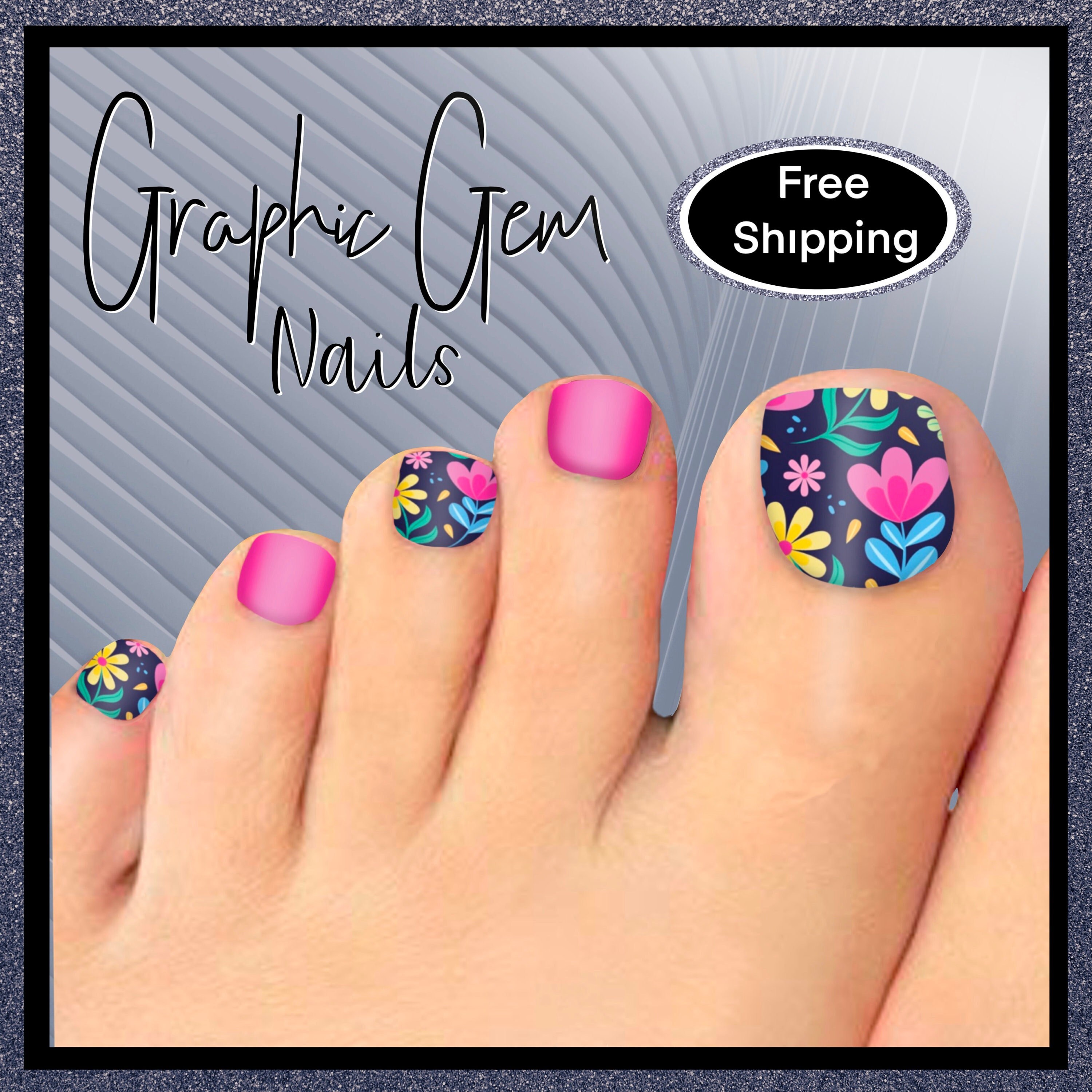 Floral Toenail Art Water Decals Design 37 - Etsy