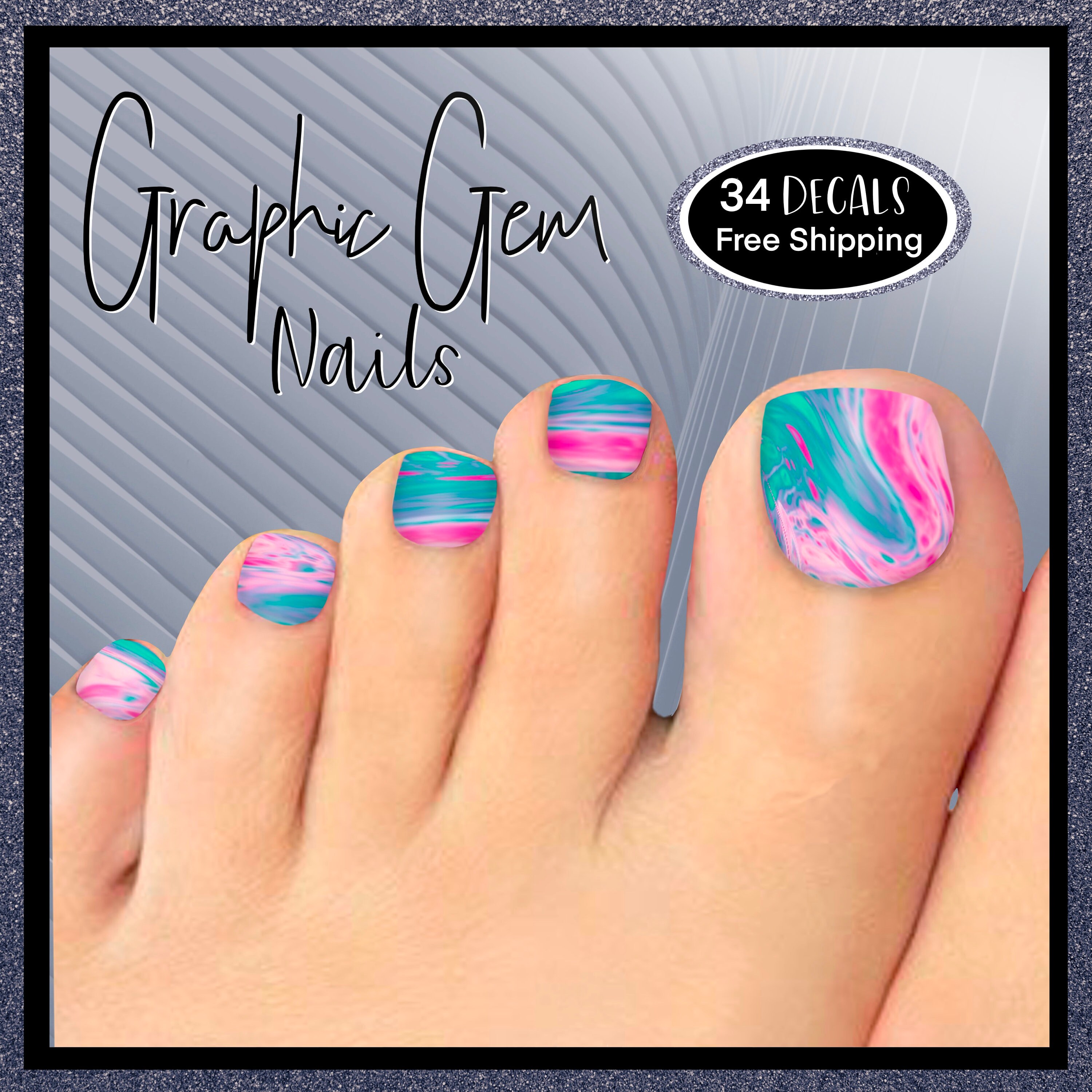 Toe Nail Wraps Water Decals Toenail Wraps Design 99 - Etsy Toe Nail Wraps Water Decals Toenail Wraps Design 99 - Etsy