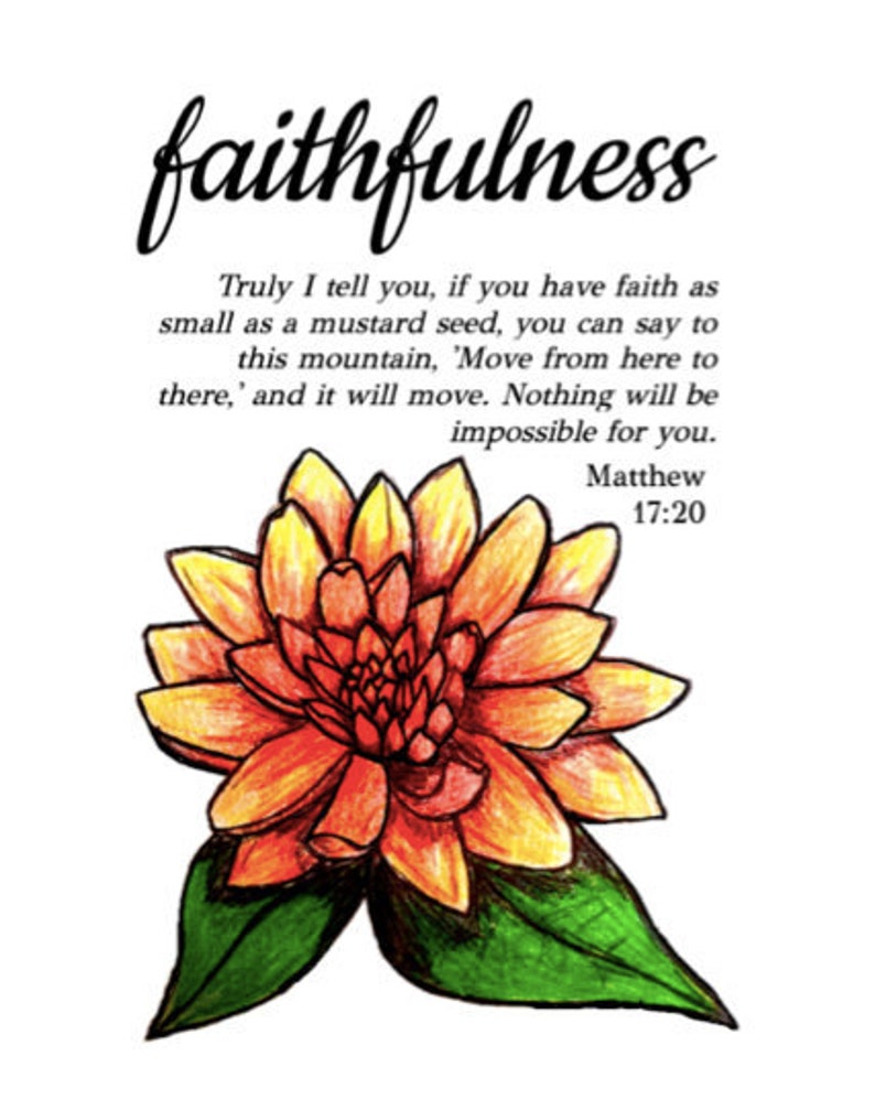 Faithfulness Fruits of the Spirit Flower Christian Art Etsy
