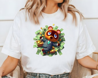 Tom Nook and his money T-shirt | Animal Merch, ACNH Shirt