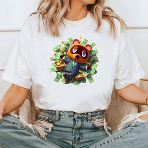 Tom Nook and his money T-shirt | Animal Merch, ACNH Shirt