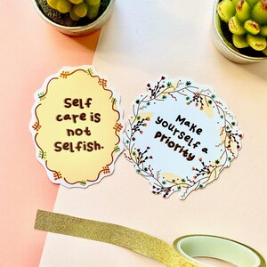 Self-care Weatherproof Glossy Sticker Duo