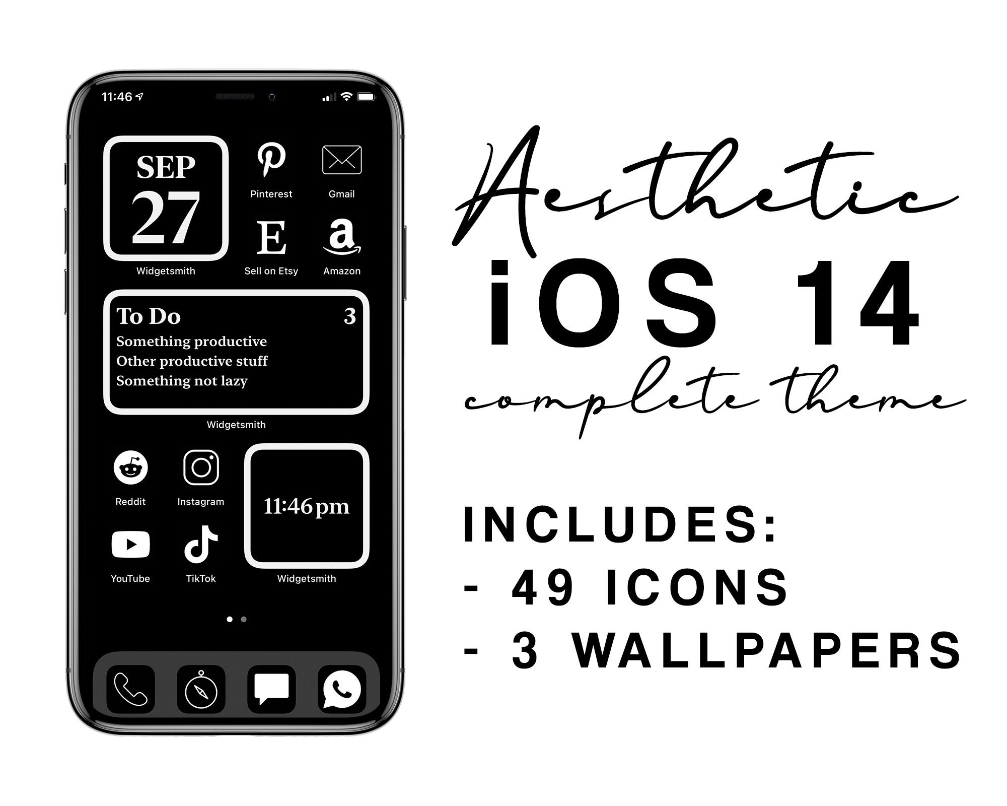 Ios 14 Theme Icons Complete Pack With Wallpaper Options Etsy India