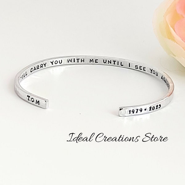 I will carry you bracelet, memorial giift, Bracelet for Loss of Loved One, Loss of Father Gift for Daughter, Ideal Creations Store