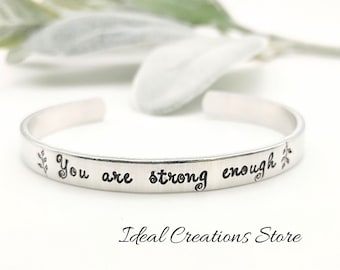 You are strong bracelet, encouragement gift for her, Divorce gift, fighting cancer gift, survivor gift