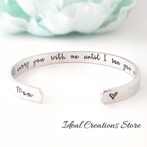 I will carry you bracelet, Personalized Bracelet for Loss of Loved One, Loss of Father Gift for Daughter, Gift for Funeral, parent gift